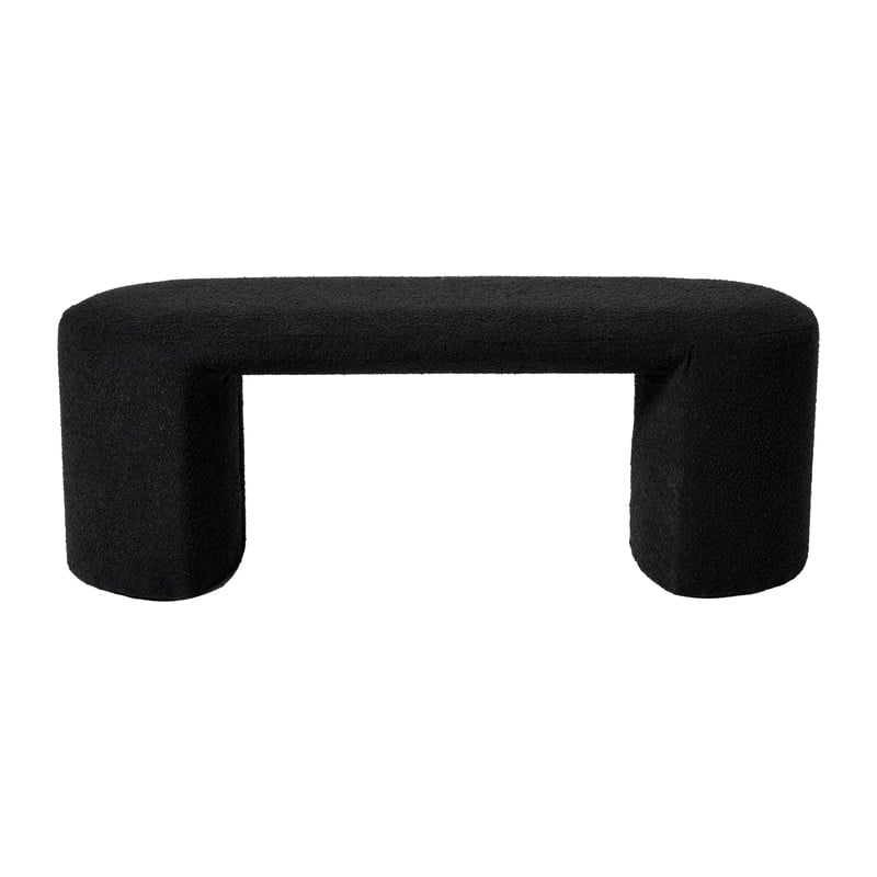 Bank Sara bouclé - zwart - 45x120x44 cm