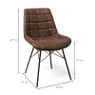 Eetkamerstoel suèdine - bruin - 51x57x81 cm