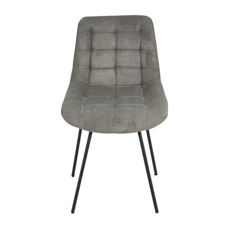 Eetkamerstoel corduroy - grijs - 52x52x84 cm