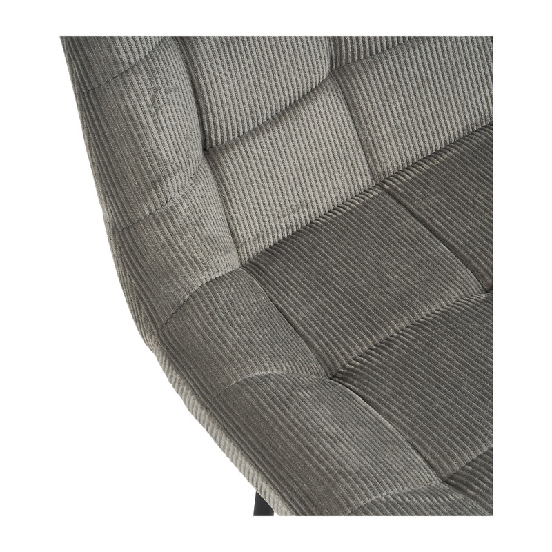 Eetkamerstoel corduroy - grijs - 52x52x84 cm