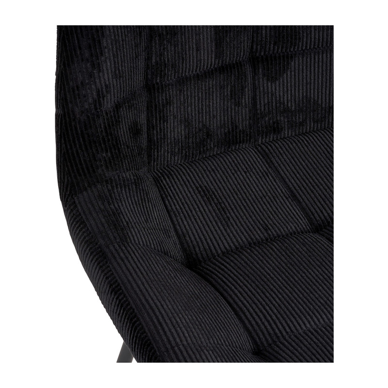 Eetkamerstoel corduroy - zwart - 52x52x84 cm