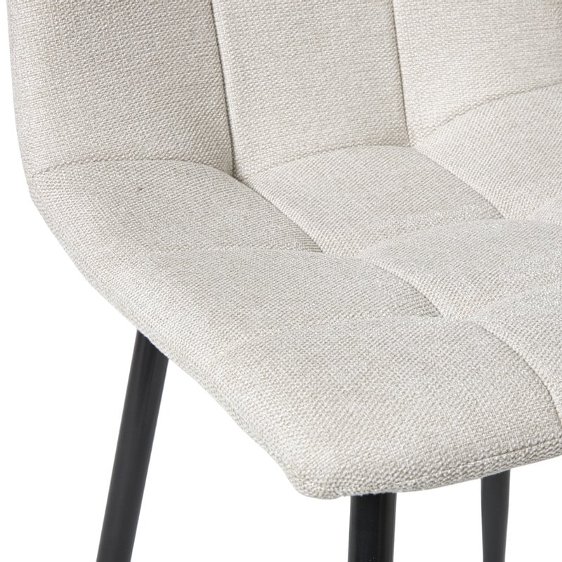 Eetkamerstoel chenille - beige - 90x53.5x44.5 cm