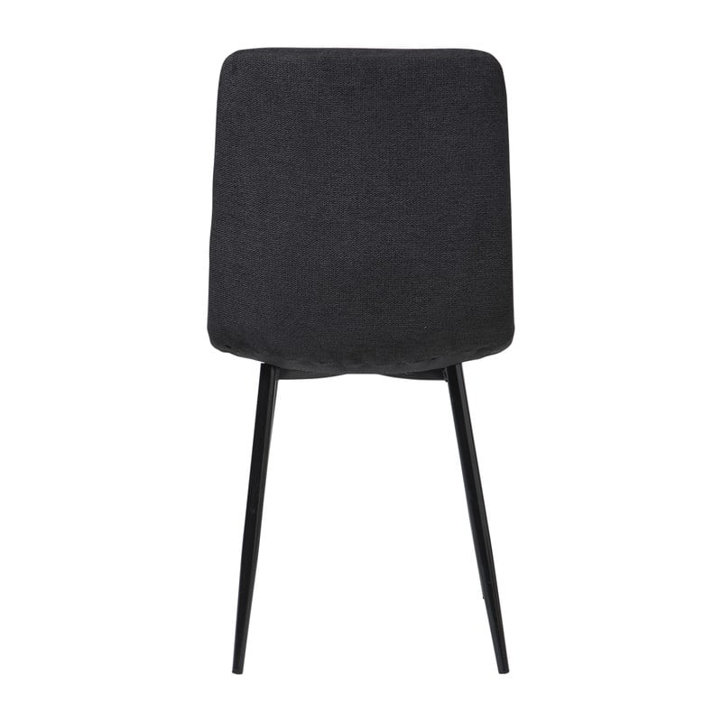 Eetkamerstoel chenille - zwart - 90x53.5x44.5 cm