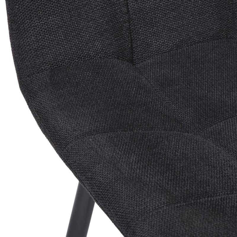 Eetkamerstoel chenille - zwart - 90x53.5x44.5 cm