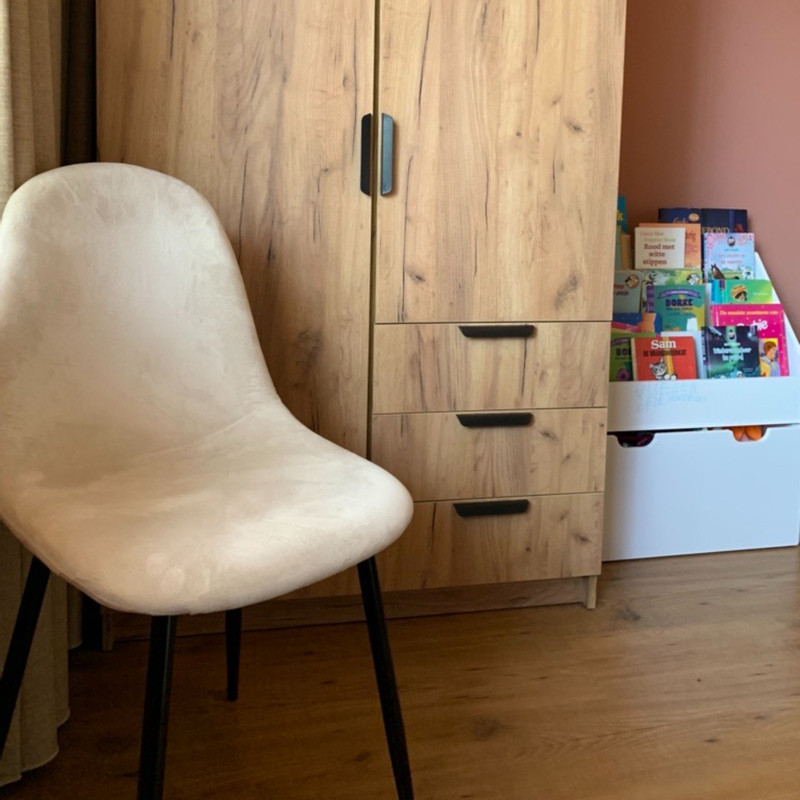 Eetkamerstoel Ivy velvet - beige - 88x44x53 cm 