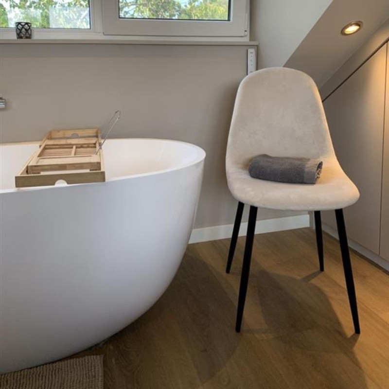 Eetkamerstoel Ivy velvet - beige - 88x44x53 cm 