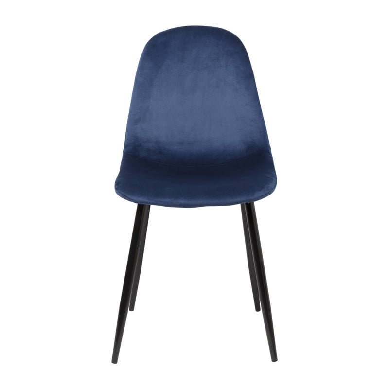 Eetkamerstoel Ivy velvet - donkerblauw - 88x44x53 cm 