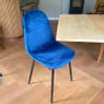 Eetkamerstoel Ivy velvet - donkerblauw - 88x44x53 cm 