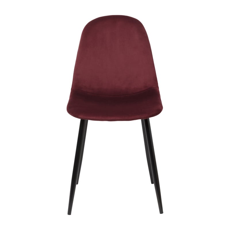 Eetkamerstoel Ivy velvet - rood - 88x44x53 cm 