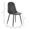 Eetkamerstoel Ivy kunstleer - antraciet - 88x53x44 cm