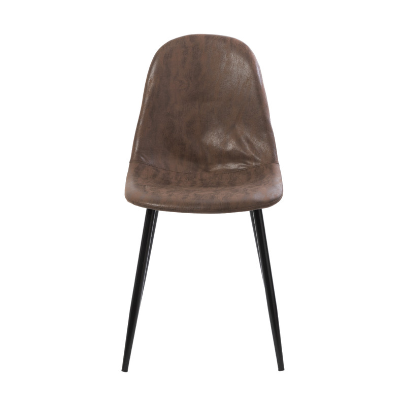 Eetkamerstoel Ivy - kunstleer donkerbruin - 88x53x44 cm
