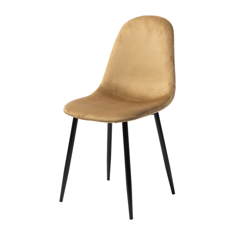 Eetkamerstoel Ivy velvet - bruin - 88x38x38 cm