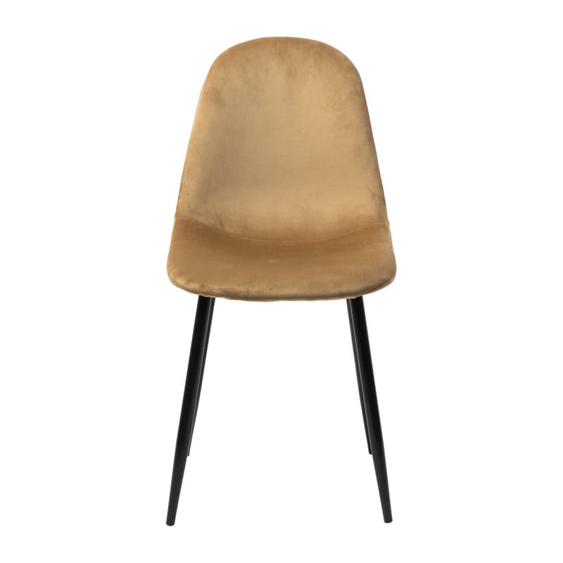 Eetkamerstoel Ivy velvet - bruin - 88x38x38 cm