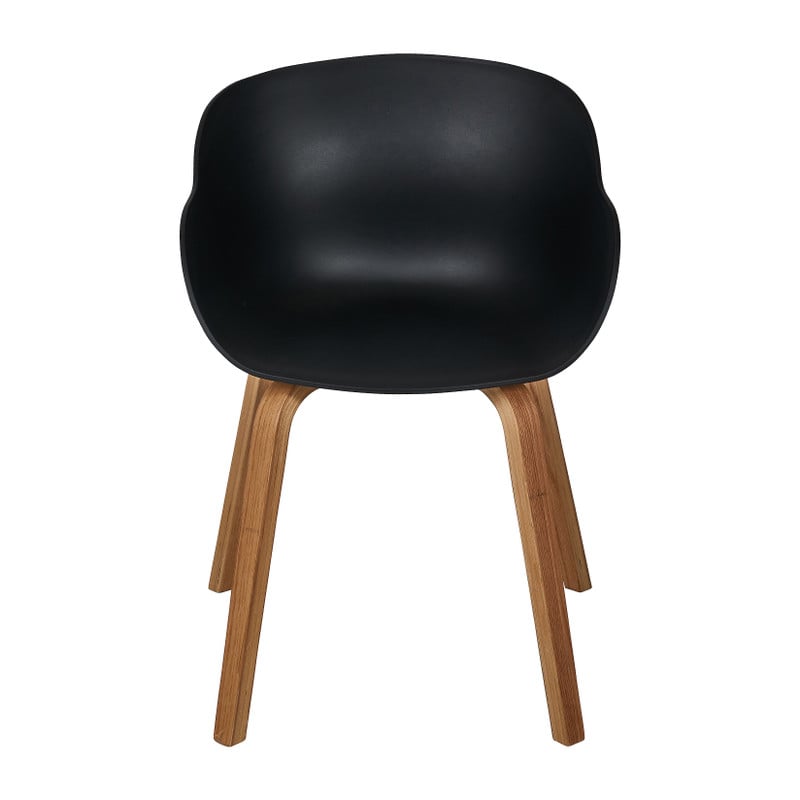 Eetkamerstoel Linde met armleuning - zwart - 58x57x78 cm