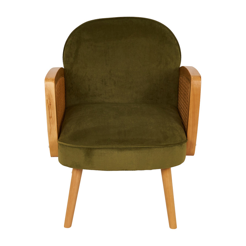 Fauteuil Batavia met webbing - groen - 61x72x76 cm 