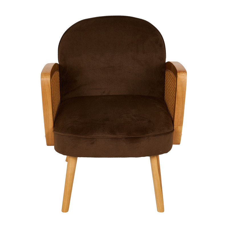 Fauteuil Batavia met webbing - bruin - 61x72x76 cm 