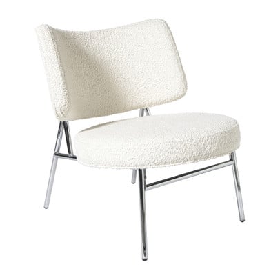 Fauteuil Amber - wit/zilverkleurig - 71.5x63x70.5 cm