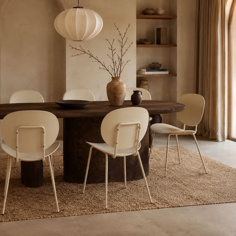 Eetkamerstoel Paula - beige - 81x52x50 cm