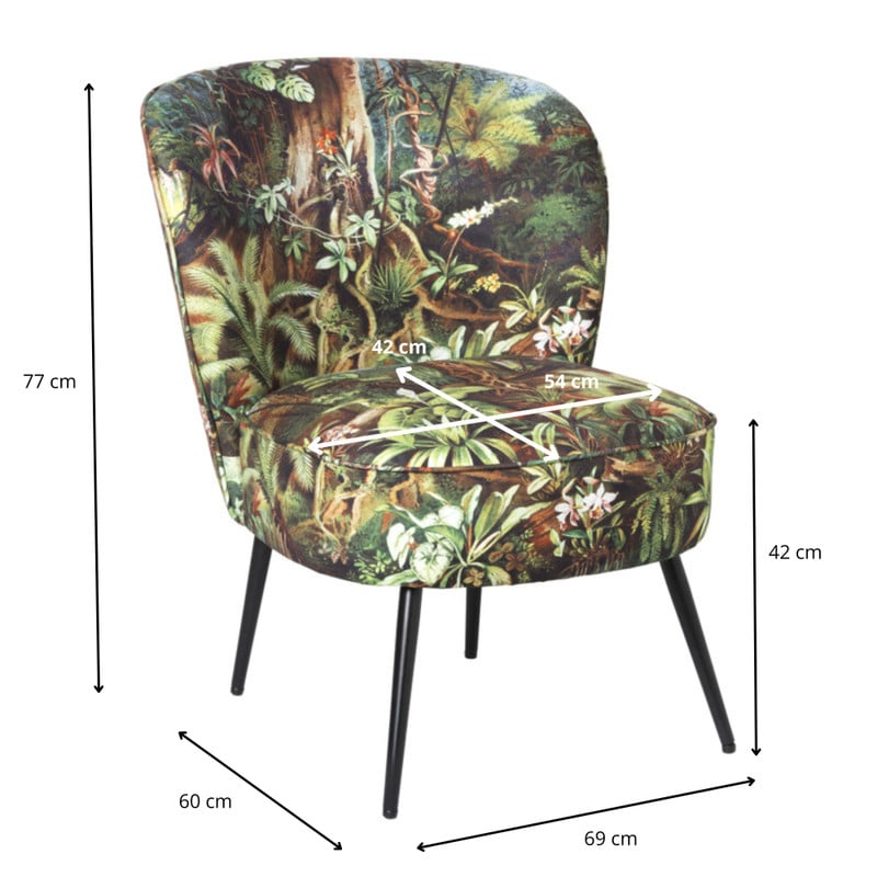 Fauteuil Frida - jungle - 77x69x60 cm 