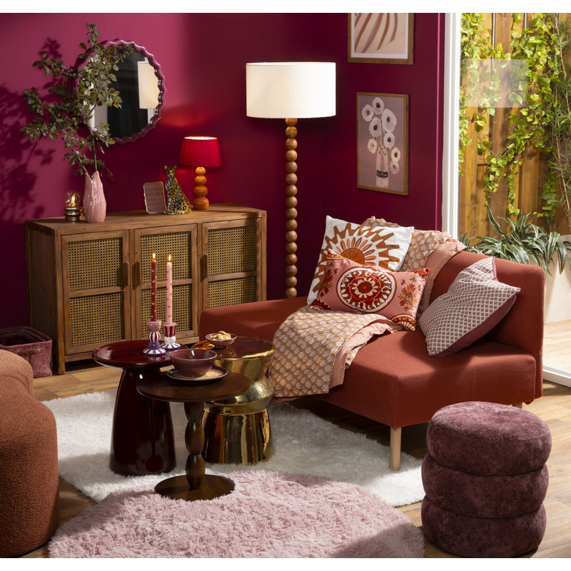 Opbergpoef bubbles - bordeauxrood - ø41x41 cm