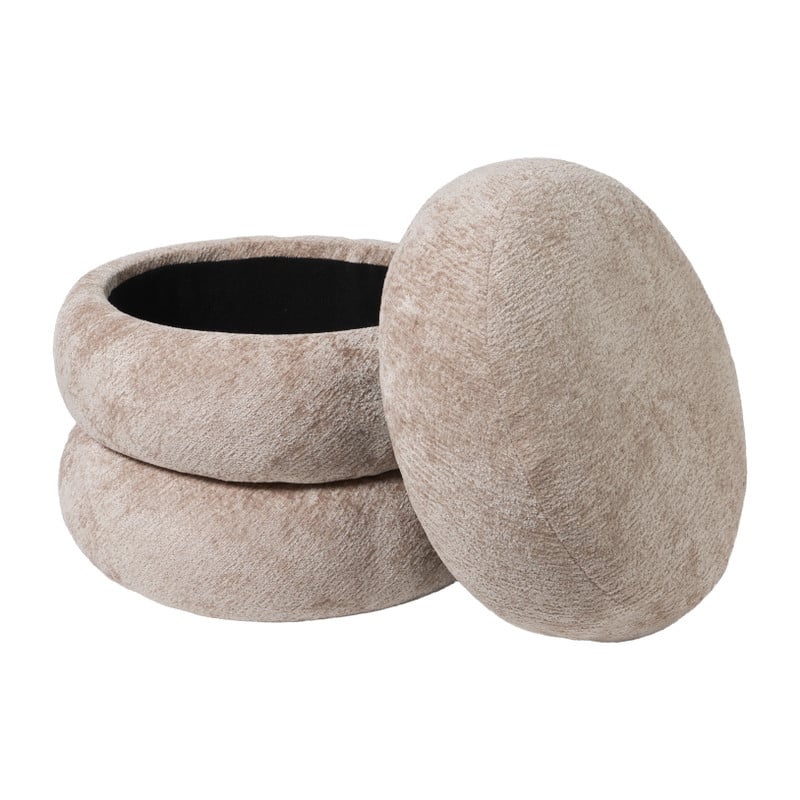 Opbergpoef bubbles - taupe - ø41x41 cm