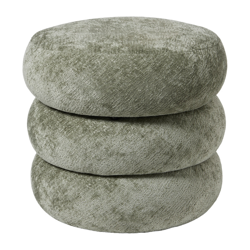 Opbergpoef bubbles - lichtgroen - ø41x41 cm