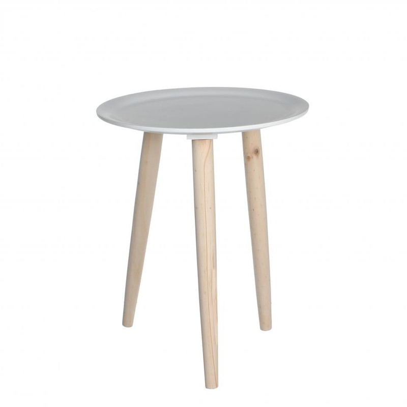 Mica Decorations bijzettafel Bella - 38 cm - wit