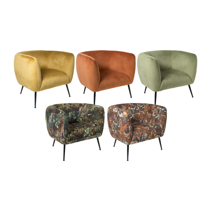 Armfauteuil Frida - geel - 69x75x71 cm