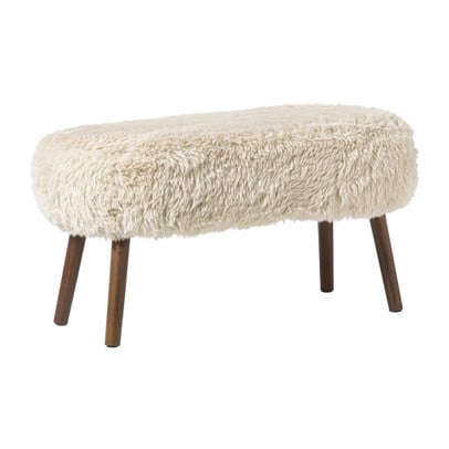 Bankje beatle - beige/bruin - 40x82x40 cm