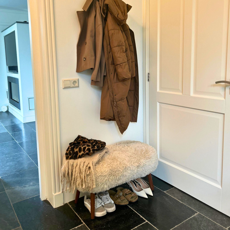 Bankje beatle - beige/bruin - 40x82x40 cm