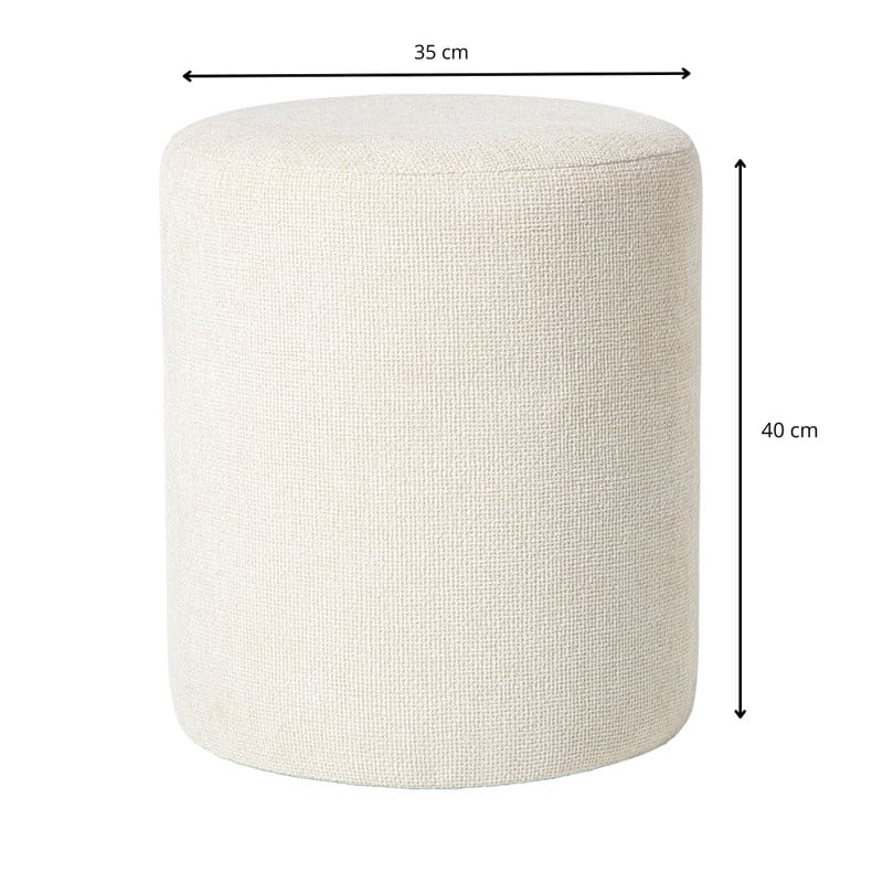 Poef Debby - beige - ø35x40 cm