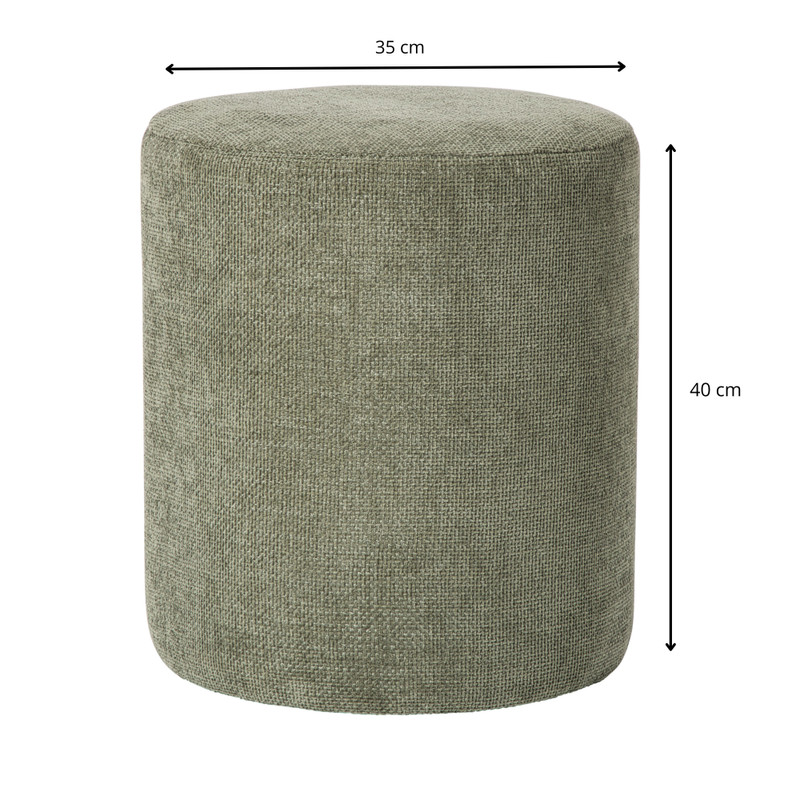Poef Debby - groen - ø35x40 cm