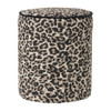 Poef luipaard - zwart/beige - ø35x40 cm