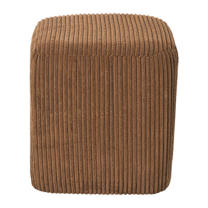 Poef rib vierkant- bruin - 38x35x35 cm