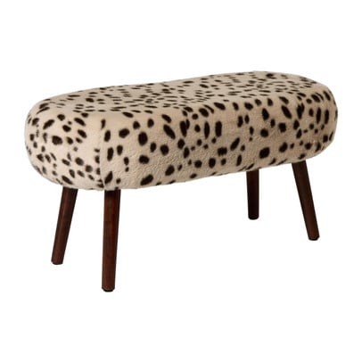 Bankje sneeuwluipaard - beige/zwart -  40x82x40 cm