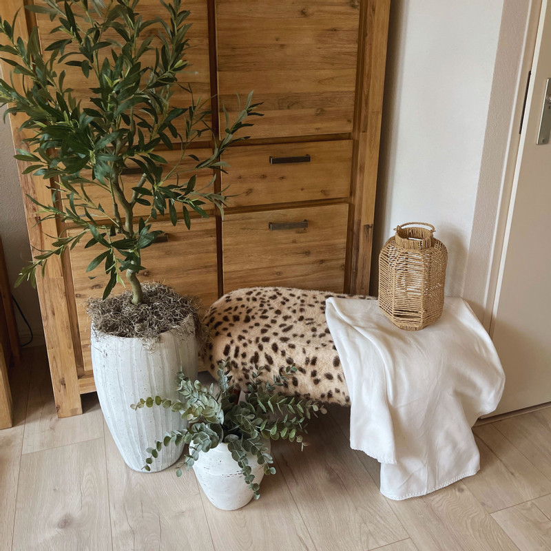 Bankje sneeuwluipaard - zwart/wit -  40x82x40 cm