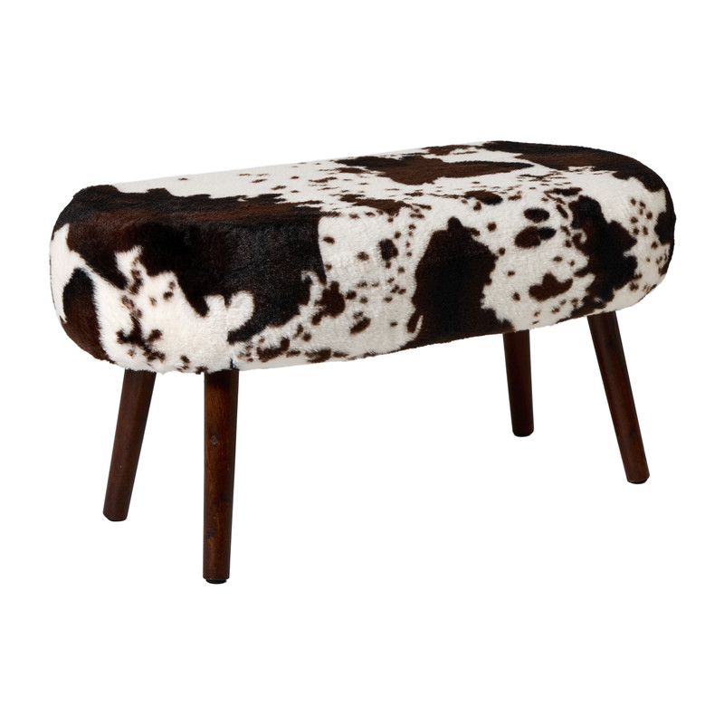 Bankje koe - bruin/beige - 40x82x40 cm