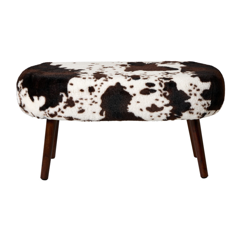 Bankje koe - bruin/beige - 40x82x40 cm