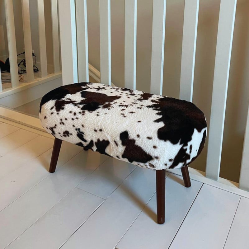 Bankje the cow - bruin/beige - 40x82x40 cm