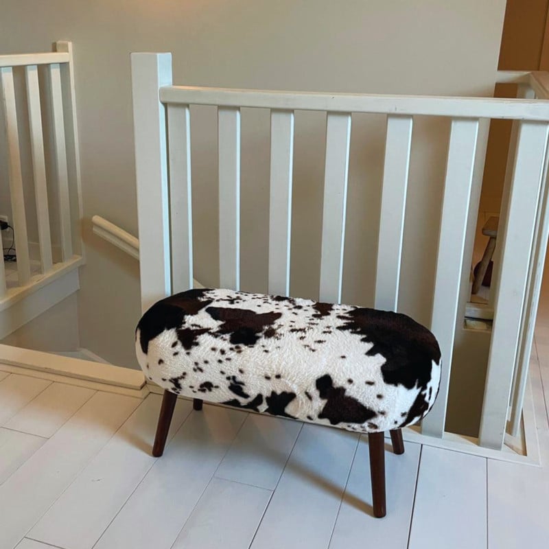 Bankje the cow - bruin/beige - 40x82x40 cm