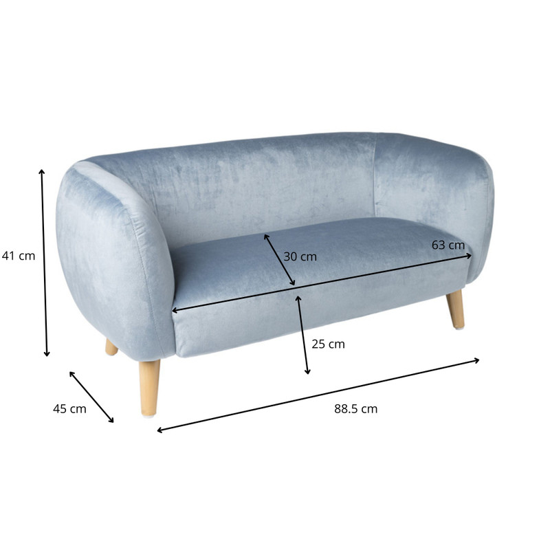 Kids bank Peppi - lichtblauw - 41x88.5x45 cm