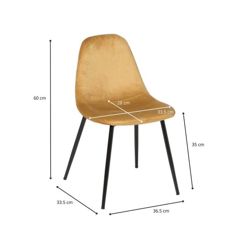 Kids stoel Ivy - geel - 60x36.5x33.5 cm