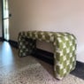 Bankje grafisch - groen/beige - 49x100x36 cm