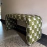 Bankje grafisch - groen/beige - 49x100x36 cm