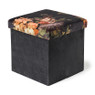 Opbergpoef met bloemen - 38x38x38 cm