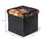 Opbergpoef met bloemen - 38x38x38 cm