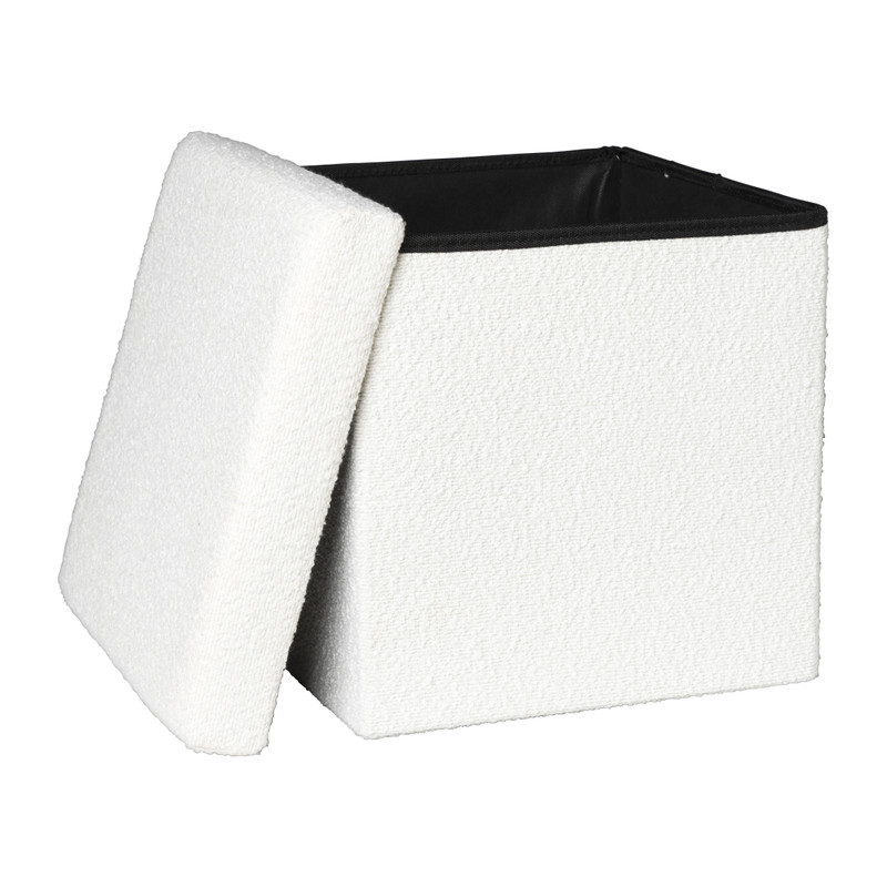 Opbergbox Teddy opvouwbaar - wit - 38x38x38 cm