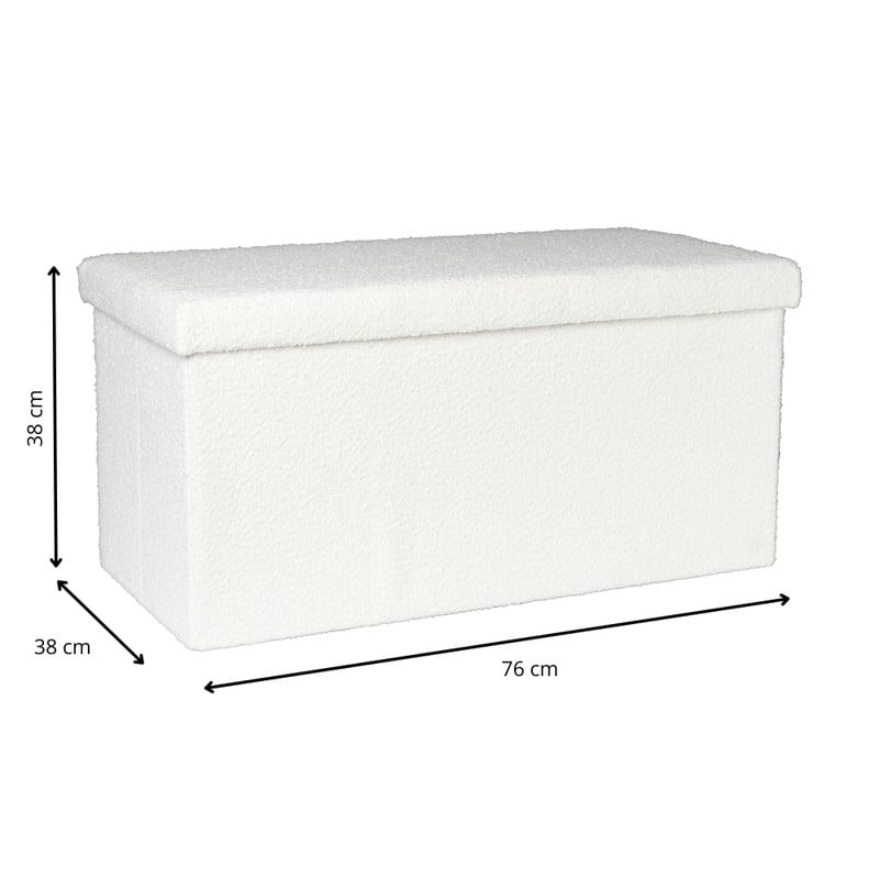 Opbergbox Teddy opvouwbaar - wit - 38x76x38 cm