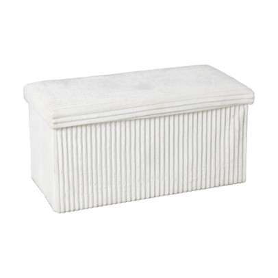 Opbergbox teddy rib rechthoekig - wit - 38x76x38 cm 