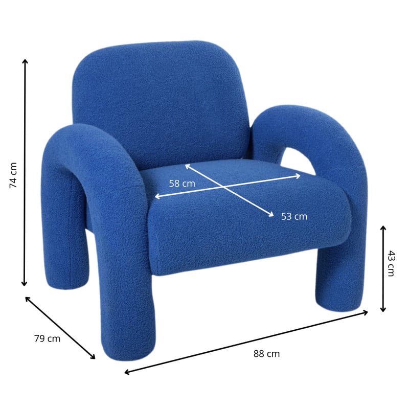 Sofa Marilyn - blauw - 74x88x79 cm